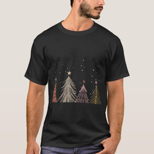 Minimalistisch kerstboom T-shirt – vakantiestijl (Voorkant)