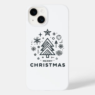 Minimalistisch kerstboom vrolijk kerstontwerp Case-Mate iPhone 14 hoesje