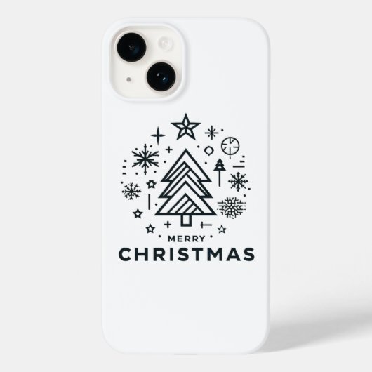 Minimalistisch kerstboom vrolijk kerstontwerp Case-Mate iPhone case (Achterkant)