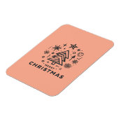 Minimalistisch kerstboom vrolijk kerstontwerp magneet (Linkerzijde)