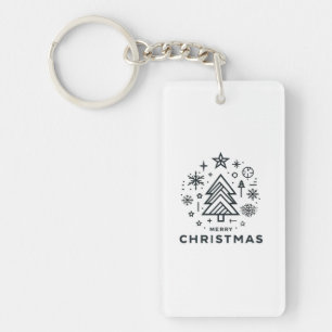 Minimalistisch kerstboom vrolijk kerstontwerp sleutelhanger