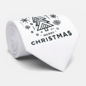 Minimalistisch kerstboom vrolijk kerstontwerp stropdas (Opgerold)