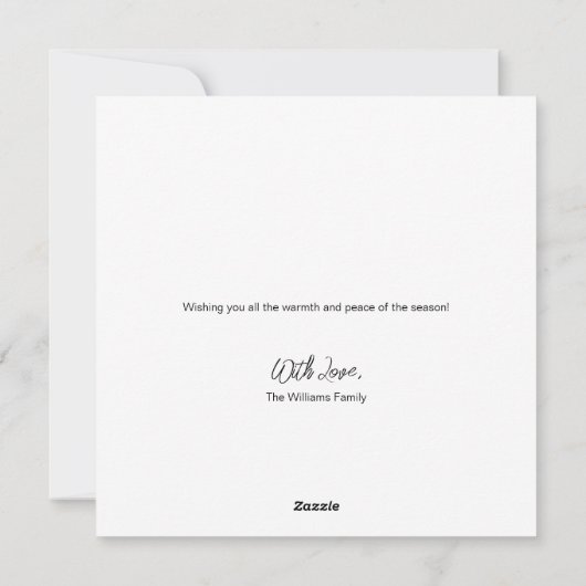 Minimalistisch kerstboombladerblad met prettige fe feestdagenkaart (Achterkant)