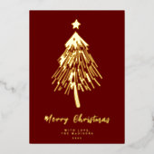 Minimalistisch kerstboomfeest Folie Kaart feestdag (Voorkant)