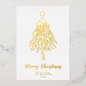 Minimalistisch kerstboomfeest Folie Kaart feestdag (Voorkant)