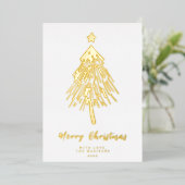 Minimalistisch kerstboomfeest Folie Kaart feestdag (Staand Voorkant)