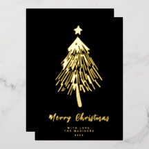 Minimalistisch kerstboomfeest Folie Kaart feestdag