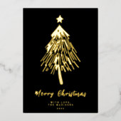 Minimalistisch kerstboomfeest Folie Kaart feestdag (Voorkant)