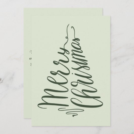 Minimalistisch kerstboomkoorts feestdagenkaart (Voorkant / Achterkant)