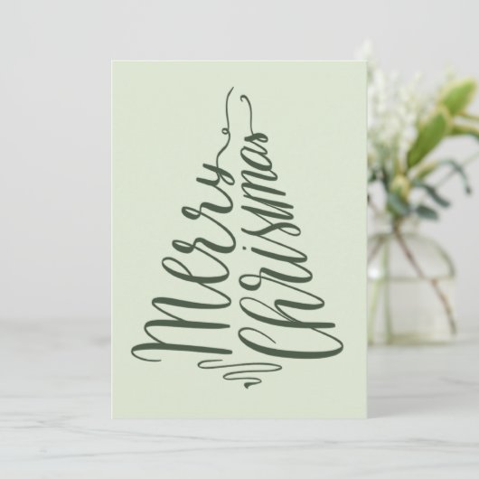 Minimalistisch kerstboomkoorts feestdagenkaart (Staand voorkant)