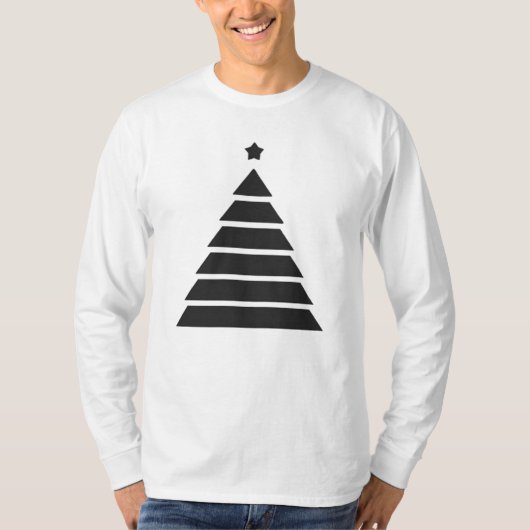 Minimalistisch kerstboomontwerp t-shirt (Voorkant)