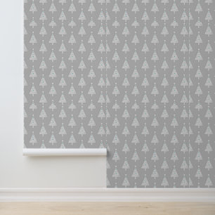 Minimalistisch kerstboompatroon behang
