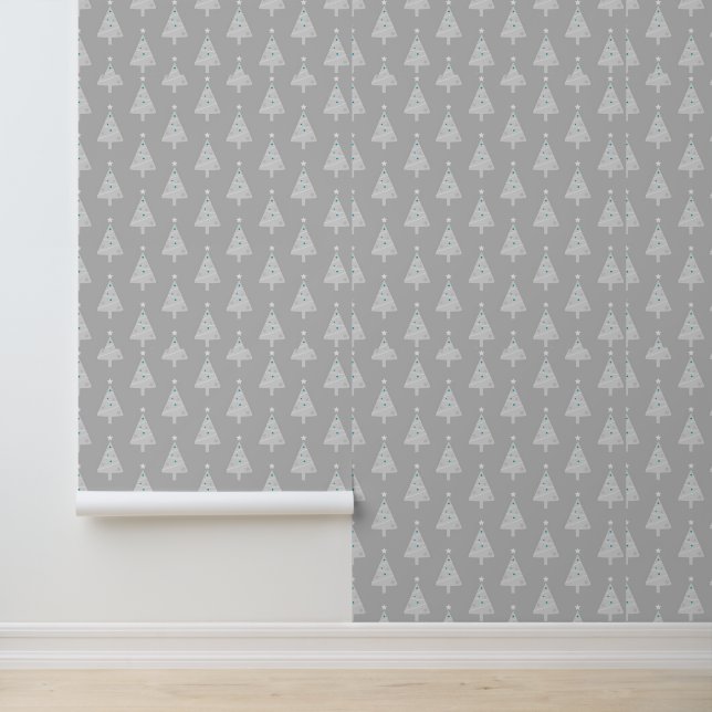 Minimalistisch kerstboompatroon behang (Applicatie)