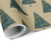 Minimalistisch kerstboompatroon in goud en donker cadeaupapier (Rol Hoek)