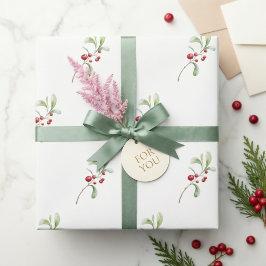 Minimalistisch kerstcadeaupapier met hulst cadeaupapier