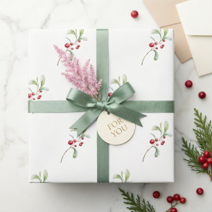 Minimalistisch kerstcadeaupapier met hulst cadeaupapier