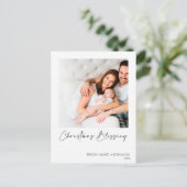 Minimalistisch kerstcadeautje met nieuwe born briefkaart (Staand voorkant)