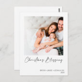 Minimalistisch kerstcadeautje met nieuwe born briefkaart (Voorkant / Achterkant)