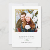 Minimalistisch kerstcadeautje met pretentieuze ker feestdagenkaart (Voorkant)