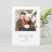 Minimalistisch kerstcadeautje met pretentieuze ker feestdagenkaart (Staand voorkant)