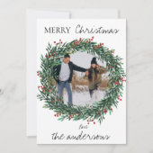 Minimalistisch kerstcadeautje met vrolijk kerstfee feestdagenkaart (Voorkant)