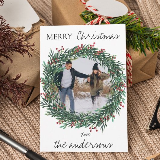 Minimalistisch kerstcadeautje met vrolijk kerstfee feestdagenkaart