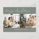 Minimalistisch kerstcadeautje | Sage Green Briefkaart (Voorkant)