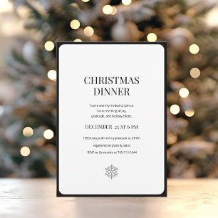 Minimalistisch kerstdiner Elegant vakantiefeest Kaart
