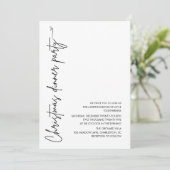 Minimalistisch kerstdiner kaart (Staand voorkant)