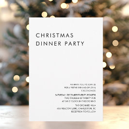 Minimalistisch kerstdiner kaart
