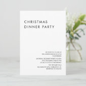 Minimalistisch kerstdiner kaart (Staand voorkant)