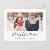 Minimalistisch kerstfeest Bespaar op datum foto Feestdagenkaart (Voorkant)