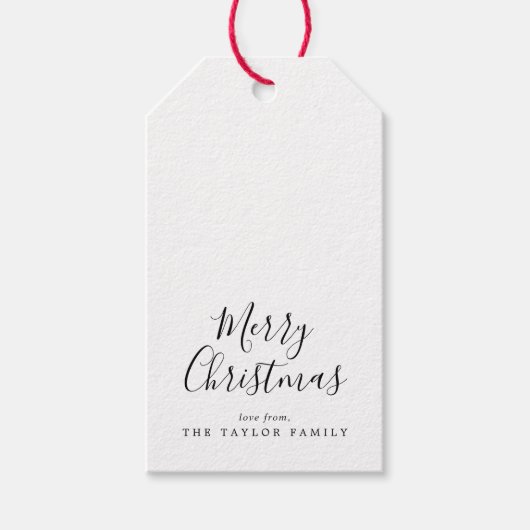 Minimalistisch kerstfeest cadeaulabel (Voorkant)