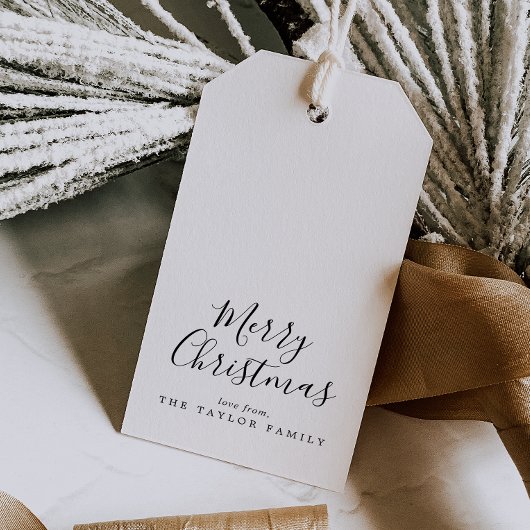 Minimalistisch kerstfeest cadeaulabel