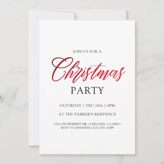 Minimalistisch Kerstfeest Elegant Kaart (Voorkant)