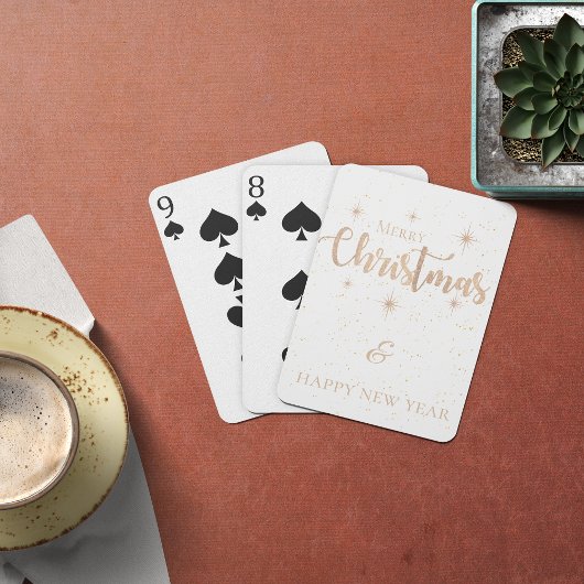  minimalistisch kerstfeest en gelukkig nieuwjaar pokerkaarten