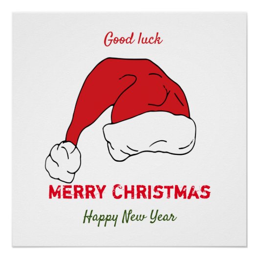 Minimalistisch kerstfeest en gelukkig Poster voor (Voorkant)