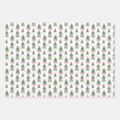 Minimalistisch Kerstfeest in Roze & Groen Inpakpapier Vel (Voorkant)