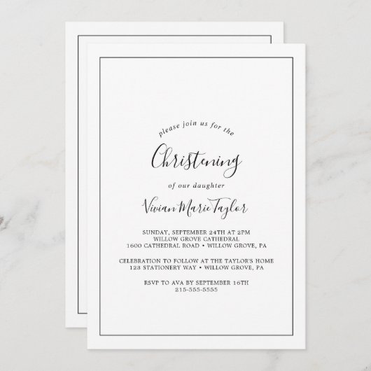 Minimalistisch kerstfeest kaart (Voorkant / Achterkant)