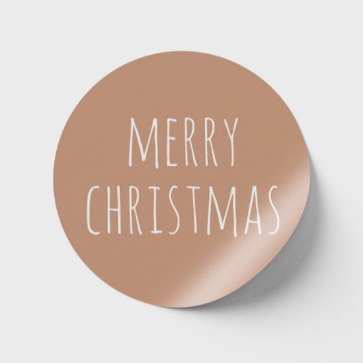 Minimalistisch kerstfeest | Lichte Terracotta vaka Ronde Sticker