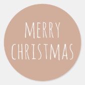 Minimalistisch kerstfeest | Lichte Terracotta vaka Ronde Sticker (Voorkant)