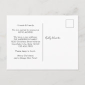 Minimalistisch kerstfeest met drie foto's aankondigingskaart (Achterkant)