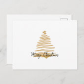 Minimalistisch kerstfeest met gouden kerstboom briefkaart (Voorkant / Achterkant)