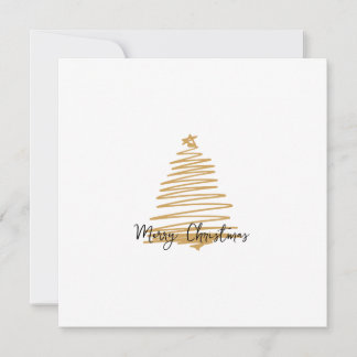 Minimalistisch kerstfeest met gouden kerstboom kaart