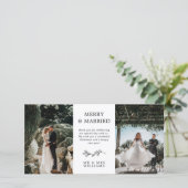 Minimalistisch kerstfeest met Mistletoe Merry Bedankkaart (Staand voorkant)