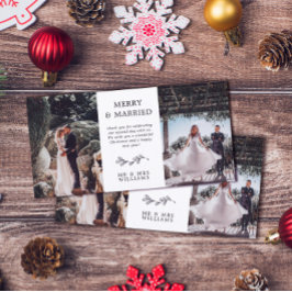 Minimalistisch kerstfeest met Mistletoe Merry Bedankkaart