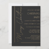 Minimalistisch kerstfeest met Red Black Gold Typog Kaart (Voorkant)