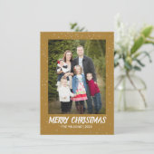 Minimalistisch Kerstfeest | Moderne elegante goude Feestdagenkaart (Staand voorkant)