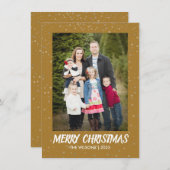 Minimalistisch Kerstfeest | Moderne elegante goude Feestdagenkaart (Voorkant / Achterkant)