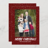 Minimalistisch Kerstfeest | Moderne Elegante Rode  Feestdagenkaart (Voorkant / Achterkant)